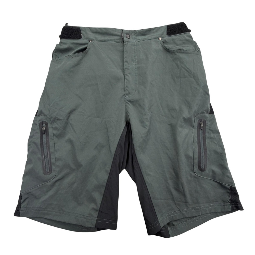 Zoic Ether Mountain Bike Cycling Shorts Mens XL Gray Stretch Poly Spandex MTB